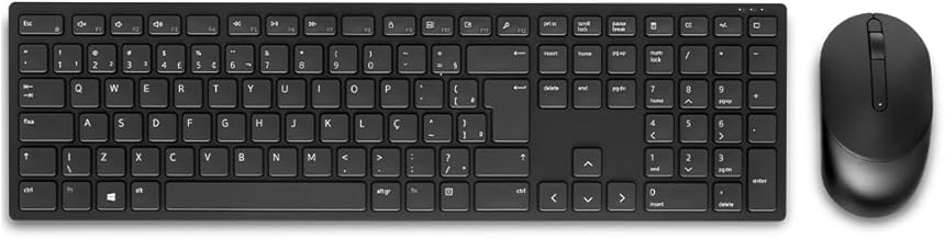 Dell KM5221W Wireless Combo - RF 2.4GHz Wireless Keyboard with 12 Programmable Keys and 3 Button Optical Mouse, Spill-Resistant Keys, up to 36 Month Battery Life, 3Y Advance Exchange Warranty