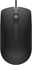 Dell MS116 Wired Optical Mouse - High Precision 1000DPI Sensor, USB Connectivity, Ergonomic Ambidextrous Design, Smooth Scrolling, Ideal for Office & Home Use - Black