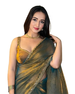 LAVANA Fandy Silk Saree With Hand Work Lace Boarder & Comes With Unstitched Blouse Piece