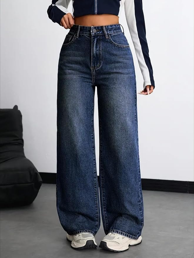 Nifty Women's Denim Stretchable High Waist Baggy Jeans for Women