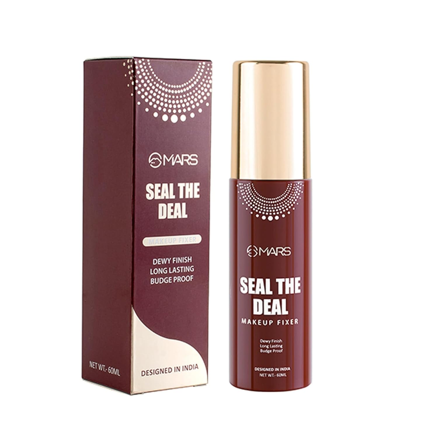 MARS Alcohol-Free Seal the Deal Makeup Fixer Spray with Hyaluronic Acid | Long-Lasting Hydrating Dewy Base Setting Spray | Budge Proof | Non Sticky (60 ml)