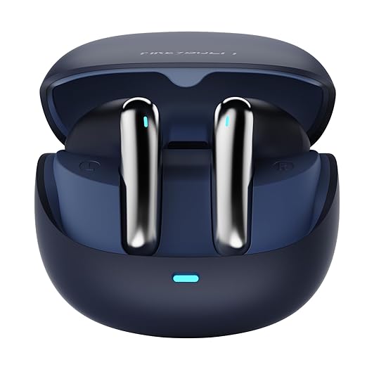 Fire-Boltt Newly Launched Aero Fit TWS Earbuds with Custom EQ, Bluetooth 5.4 Wireless Earphones, 50H Playtime, Fast Charging Case, 50ms Low Latency Gaming & Touch Controls Blue