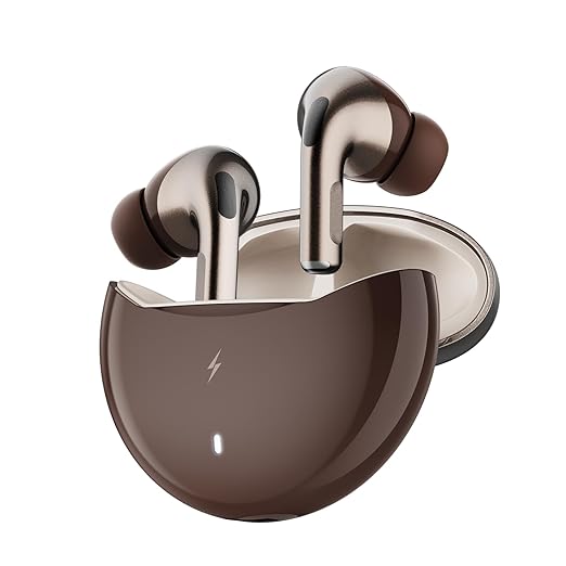 Fire-Boltt Aero Pro TWS Earbuds Custom EQ, Wireless Bluetooth 5.4,Music & App Support,50H Playtime,Fast Charging Case, 50ms Low Latency for Gaming,Touch Controls, IPX4 Waterproof, Clear Calls - Walnut