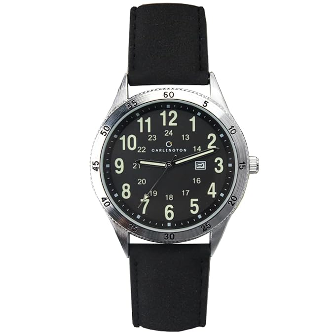 Carlington Aristocrat Series Analog Date Watches for Men with Premium Leather Strap - CT 1076