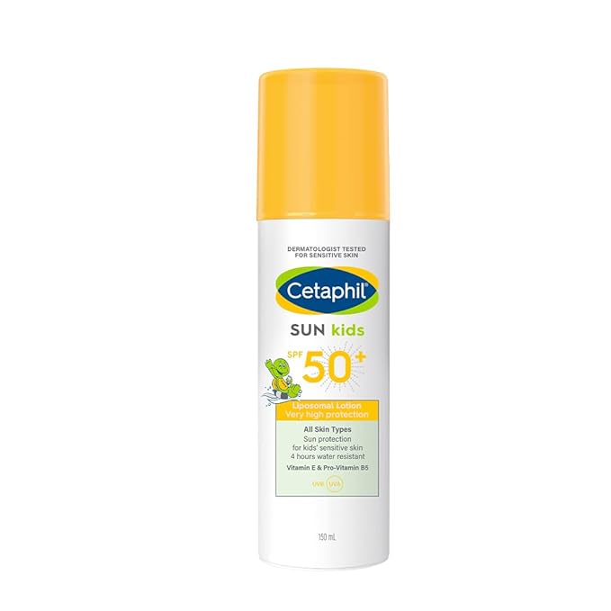 Cetaphil Sun Kids Liposomal Lotion SPF 50+ 150 ml– Very High Protection Broad-Spectrum UVA/UVB Sunscreen for Kids - Water-Resistant, Hypoallergenic & Fragrance-Free - Liposomal Hydrating Lotion for Sensitive Skin