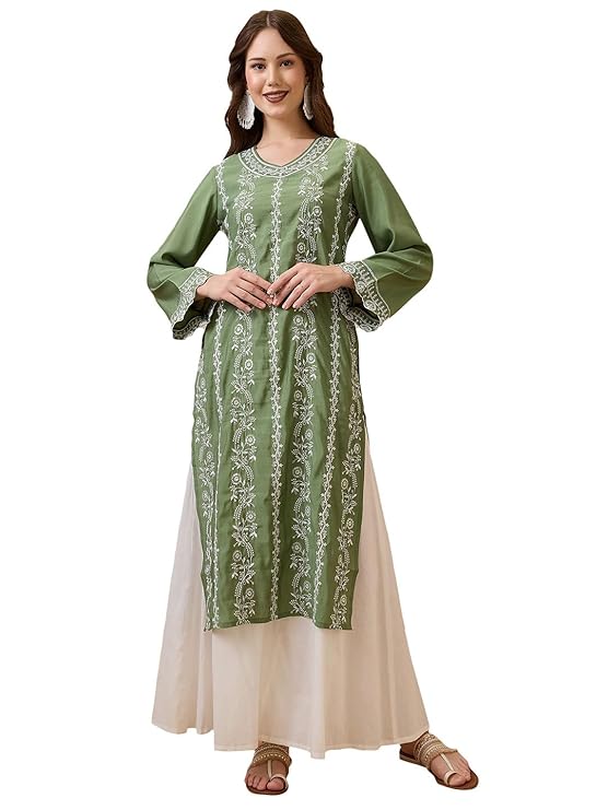 Globus Women Kurta (GS574096_Green_S)