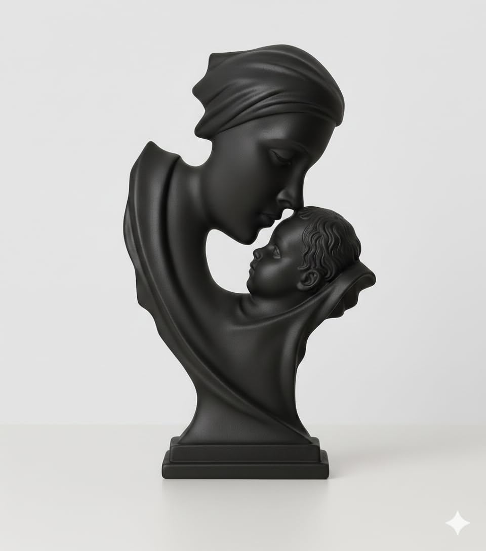 Family Statue | Resin Thinker Sculpture | Home Decor Items for Living Room Show Piece | Table Artifact | (Mother & Child)