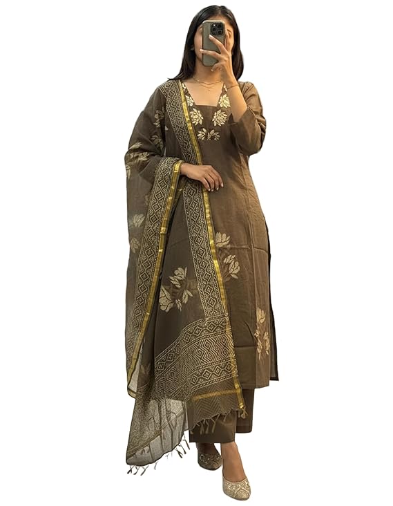 ANNI Designer Women’s Rayon Viscose Straight Printed Embroidered Kurta with Pant & Dupatta | Ethnic Kurta Set for Women | Daily, Office & Festive Traditional