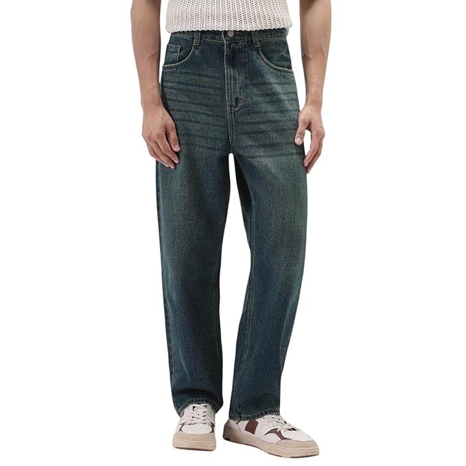Urbano Fashion Men's Straight Fit Washed Jeans Stretchable
