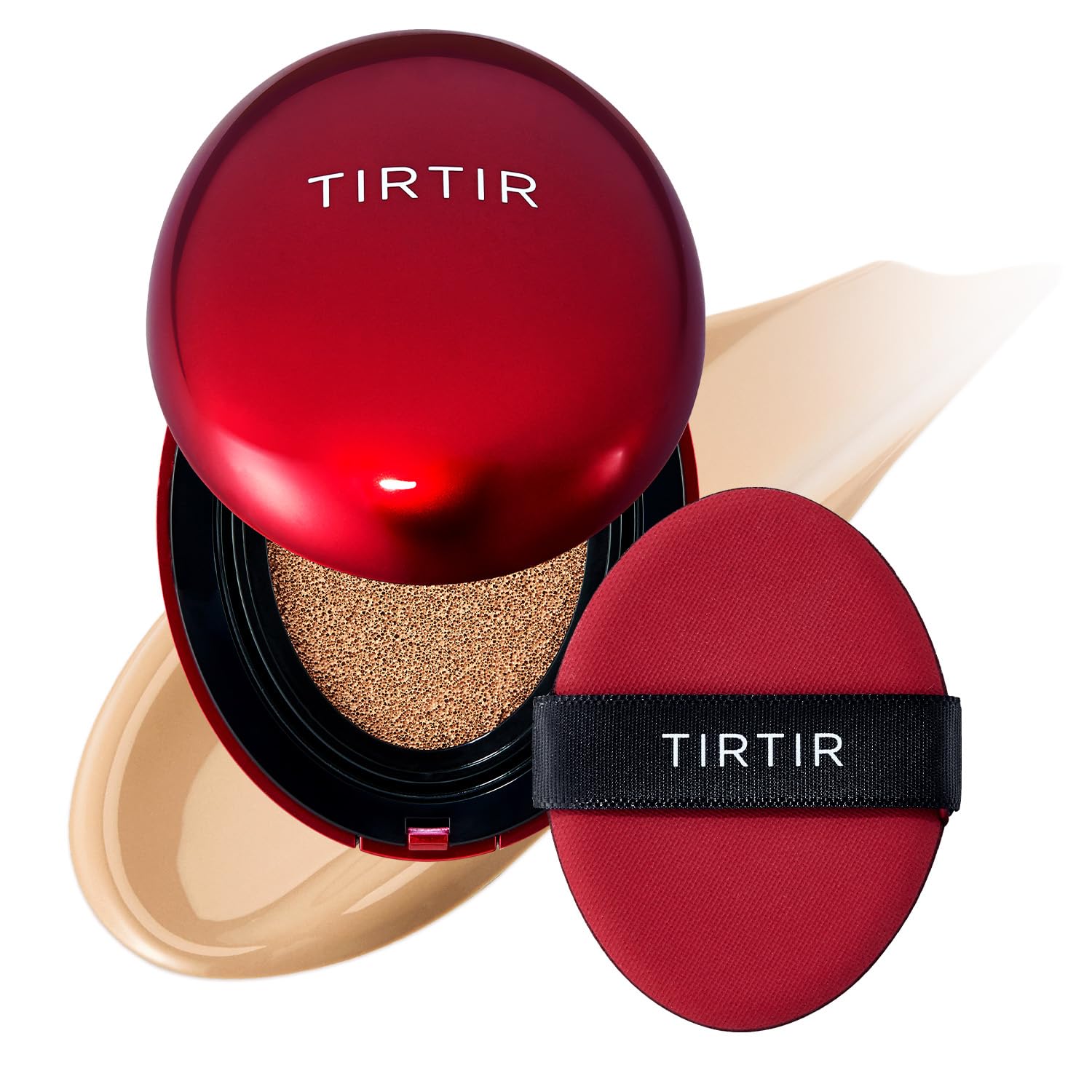 TIRTIR Mask Fit Red Cushion Foundation, Full Coverage, Skin Fit, Satin Glow Finish, Korean Cushion Foundation #27N CAMEL | 4.5G