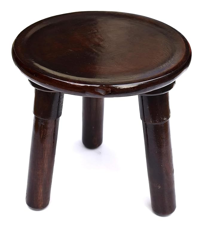 Coffee Table Three Foldable Legs and a Round Tabletop Make This Contemporary end Table/Stool for The Living Room Corner or Side Table.(Brown)