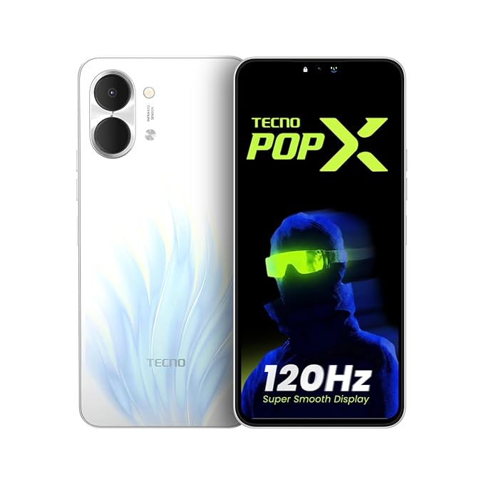 POP X (Flare White, 4GB+64GB) | 120Hz 6.74" Smooth Display| IP64 Protection & Drop Resistant | No Network Communication* | AI Active Noise Cancellation | AI Song Identification |AI Flash Snap| 5000mAh