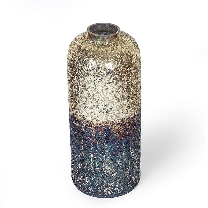 PARAMI Ombre Elegance Small Blue Antique Vase for Indoor Decoration, Living Room, Bedroom, and Table Display(Small)