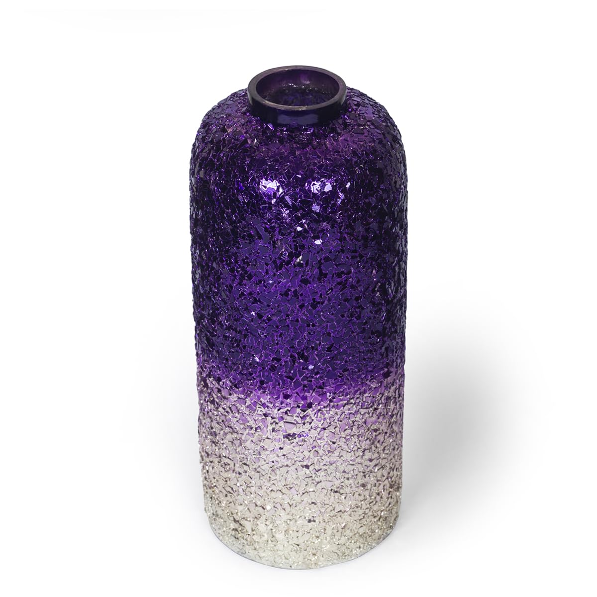 PARAMI Ombre Elegance vase with Glitter Detailing for Living Room, Bedroom, and Center Table Decoration (Small) - Purple