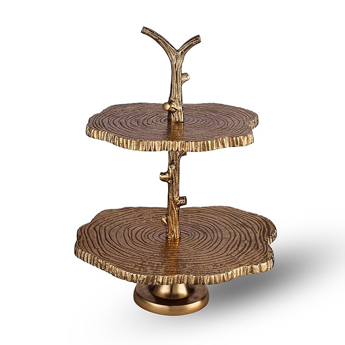 PARAMI Tree of Gold Tiered Stand for Home Decor, Table Display, Dining Table, and Office Interiors