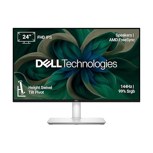 Dell S2425HSM 24"/60.45cm FHD Monitor, 144Hz Refresh Rate, IPS Panel, 1ms Response, Flicker-free, Contrast 1500:1, 2xHDMI, Built-in 6W Dual Speakers, Warranty 3 Years, TÜV Rheinland 4-Star Eye Comfort