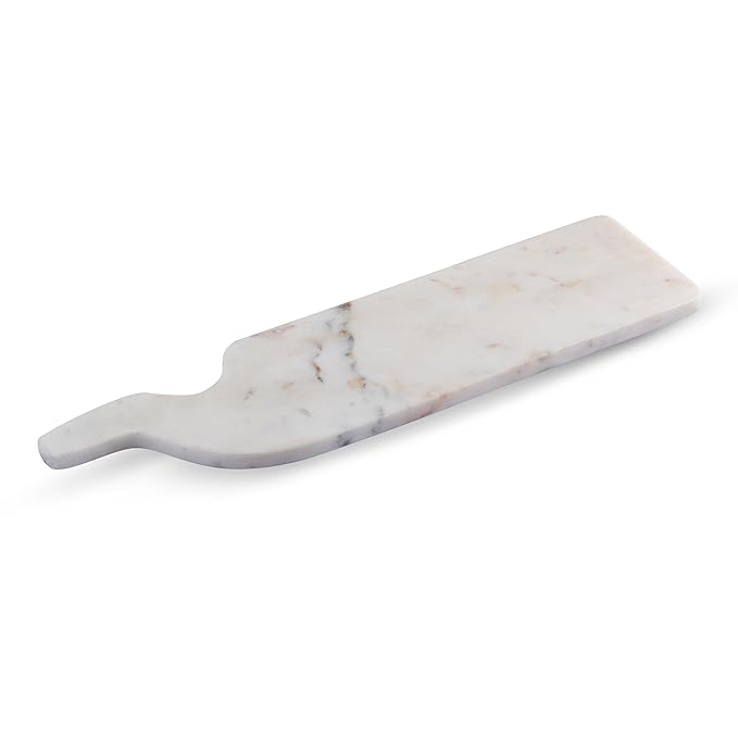 PARAMI Handcrafted Marble Platter with Handle | Premium Natural Marble Serving Board for Cheese, Snacks, Desserts & Appetizers | Elegant Dining Table Serveware for Home, Parties & Gifting