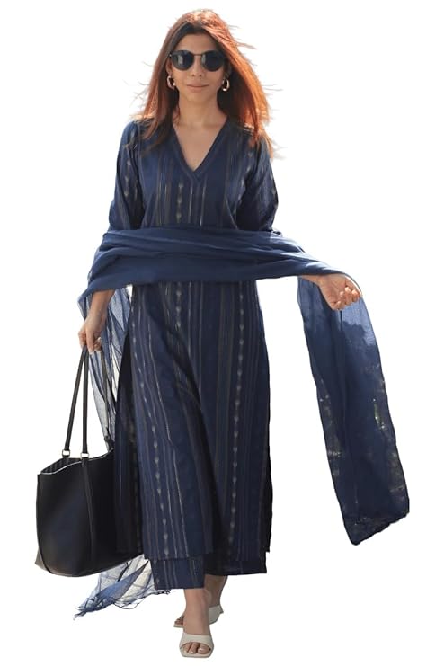 ANNI Designer Women’s Rayon Viscose Printed Straight Kurta with Pant and Dupatta Set | Elegant Ethnic Kurta Pant Dupatta Outfit for Women | Office Festive Casual Wear