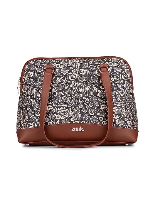 ZOUK Carry All Work Bag | Jute | Vegan Leather Handcrafted Women's Shoulder Bag with Double Handles