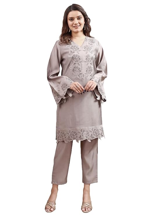Womanista Red Coord Set for Women Stylish || Embroidered Coord Set for Women || Karvachauth Special Dress