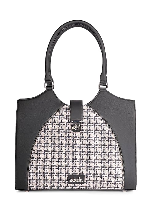 ZOUK Harriet Office Bag for Women – Stylish Vegan Leather Laptop Bag with Buckle Detailing | Formal Work Bag with iPad Compartment, Multiple Pockets & Water-Resistant Lining |