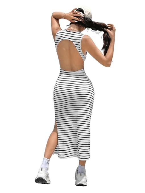 Aahwan Solid Bodycon Square Neck Long Party Dress for Women's & Girl's