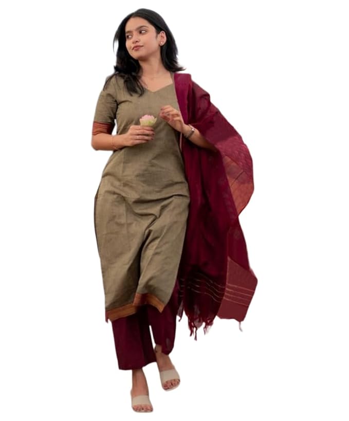 ANNI Designer Women's Rayon Viscose Straight Kurta Set with Pant and Dupatta | Stylish Long Kurti Dress for Festive, Party, and Ethnic Wear