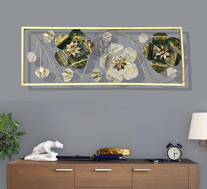 DSH CRAFTING YOUR CURIOSITY Metal Wall Art Flower Decorative Hanging Sculpture For Home Living Room Hotel Decor Bedroom Easy To Hang., 91 Cm