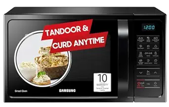 Samsung 28L, Convection Microwave Oven with Curd Making(MC28A5013AK/TL, Black, Ceramic Enamel Cavity with 10 Year Warranty)