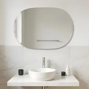 Amazon Basics Frameless Capsule Glass Wall Mount Mirror with Beveled Edges – Decorative Bathroom, Bedroom, Living Room, Dressing Room & Entryway Mirror – 30 x 0.4 x 44.5 cm