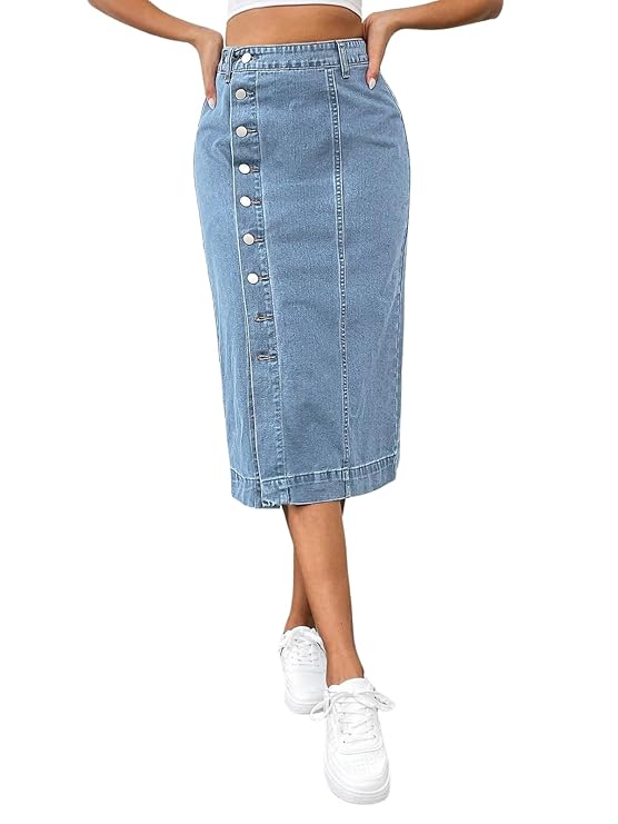 GRECIILOOKS Denim Skirt for Women | Long Skirt for Women | Skirt for Women | Denim Skirt for Women Long | Pencil Skirt for Women