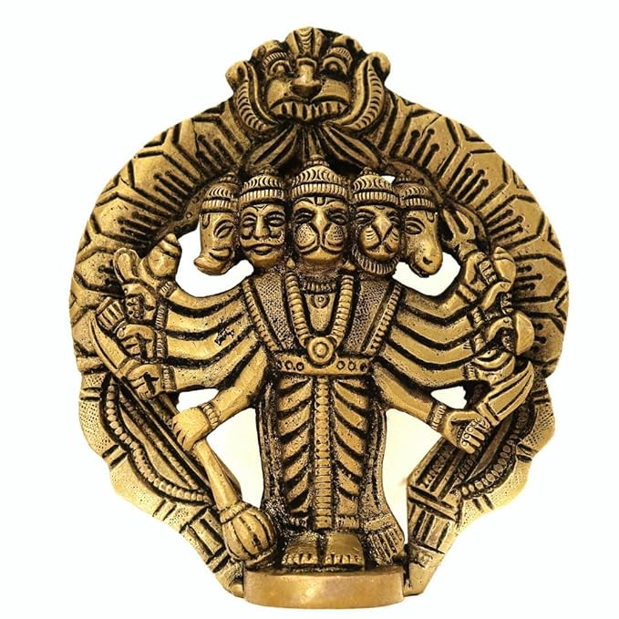 The Spiritual Living 100% Pure Brass Panchmukhi Hanuman for Door Entrance | 4 Inch | Idol | Statue | Main Door Decoration Items Hanging | God Idol for Home | वास्तु उपाय | Vastu |
