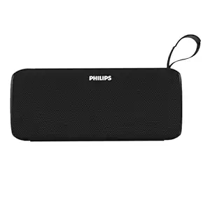 PHILIPS Audio TAS2400BK Portable Bluetooth Speaker with Stereo Sound, 32W RMS, 2400mAh Rechargeable Battery, BT v5.3 Connectivity, IPX4 Waterproof, Supports TF/USB/BT Modes with Hanging Strap (Black)