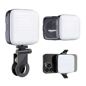Amazon Basics LED Video Light for Photography, Live Streaming, Makeup & More | 2000 mAh | 3 Color Modes | 360° Rotation | Magnetic Absorption | Camera & Tripod Mountable | Rechargeable Battery