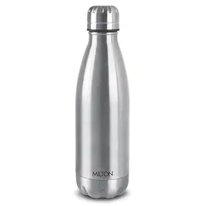Milton Duo DLX 1000 Thermosteel 24 Hours Hot and Cold Water Bottle, 1 Litre, Silver