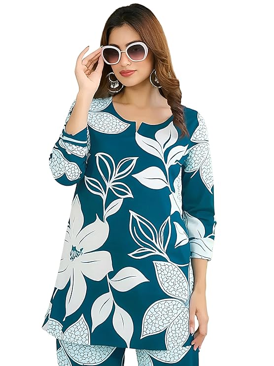 Pinkmint Women's Pure Cotton Co Ord Set l Kurta Sets for Women |Kurta Sets| Printed Kurta with Pant l Stylish Pocket & 3/4 Sleeve Women Co-ord Set (Avaiable in Plus size)