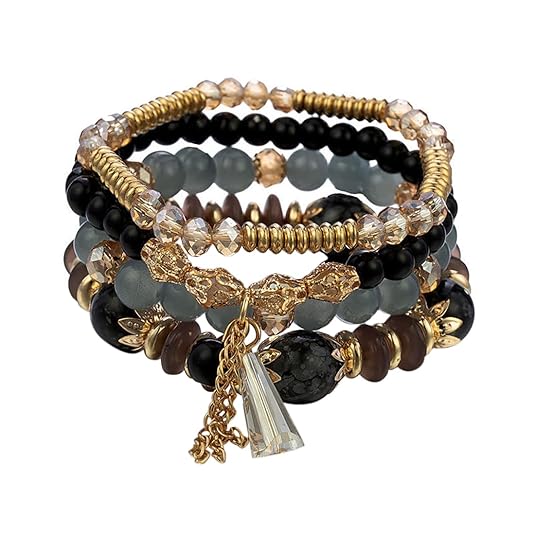 Shining Diva Fashion Latest Stylish Bohemian Stackable Multilayer Crystal Charm Beaded Bracelet for Women Girls