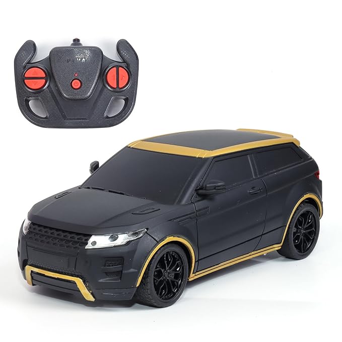 Amazon Brand - Jam & Honey Remote Control Car for Kids | High-Speed RC Car with Rechargeable Lithium Battery | Type-C Charging | LED Headlights | Black&Gold