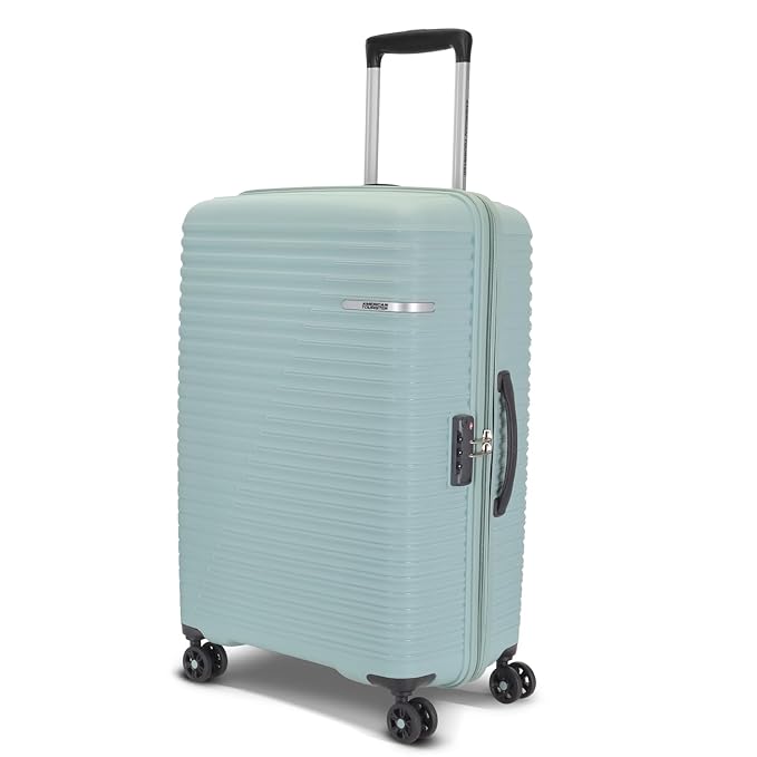 American Tourister Liftoff+ | Medium Size Check-in Trolley Bag (67 cm) for Travel | 360° 8 Wheel Travel Luggage | Hard Case Polypropylene (PP) Suitcase | Mounted TSA Lock | Seafoam Blue