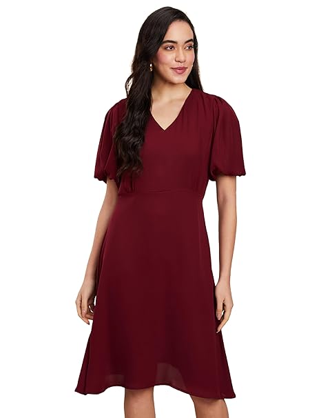 Symbol Premium Women's Fit & Flare Dress (Below Knee Length | Stylish | Back Bow Tie) (Available in Plus Sizes)