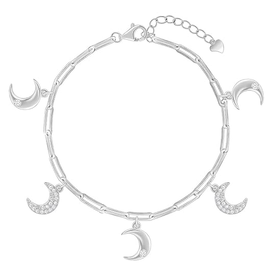 GIVA 925 Silver Half Moon Bracelet, Adjustable | Gifts for Women and Girls | With Certificate of Authenticity and 925 Stamp | 6 Months Warranty