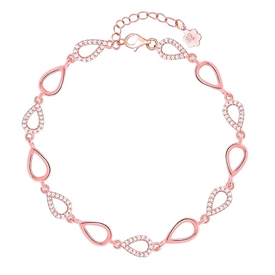GIVA 925 Silver Rose Gold Allure Bracelet,Adjustable| Gifts for Women and Girls | With Certificate of Authenticity and 925 Stamp | 6 Months Warranty*