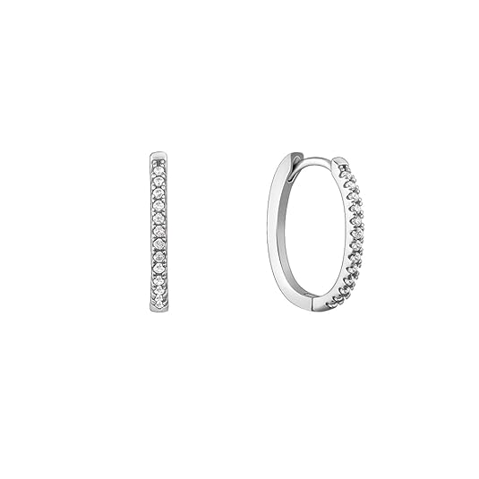 GIVA 925 Silver Rose Gold 18k gold Plated Zircon Hoop Earrings Semi Hoops | Gifts for Women & Girls