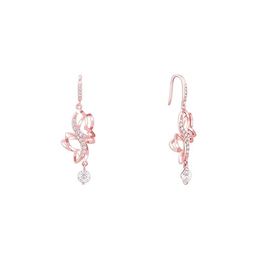 GIVA 925 Silver Rose Gold Plated Shining Butterfly Earrings Pendant with Link Chain | Gifts for Women & Girls