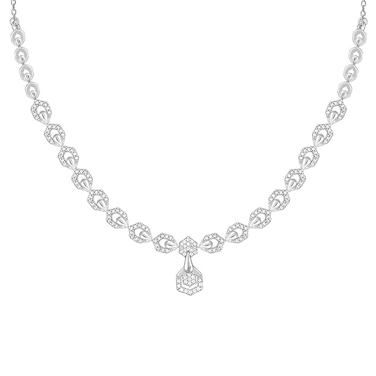 GIVA 925 Silver Glittering Hexagon Necklace| Pendant to Gift Women & Girls | With Certificate of Authenticity and 925 Stamp | 6 Months Warranty*