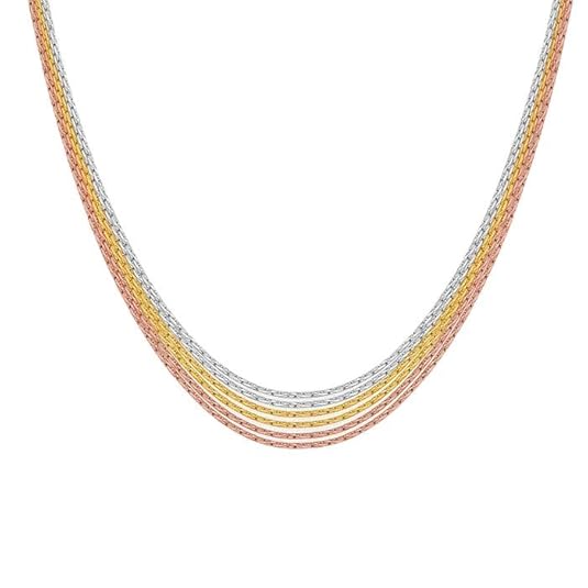 GIVA 925 Silver Triple Tone Trivella Choker Necklace| Gifts for Women and Girls | With Certificate of Authenticity and 925 Stamp | 6 Months Warranty
