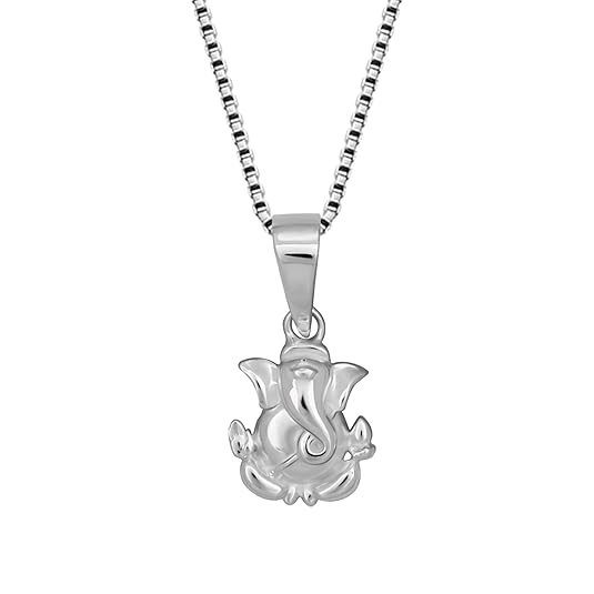GIVA 925 Silver Ganpati Pendant with Box Chain | Gifts for Girlfriend, Gifts for Women and Girls |With Certificate of Authenticity and 925 Stamp | 6 Month Warranty*
