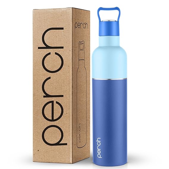 Perch Oasis thermosteel Water Bottle,Hot and Cold,Vacuum Insulated ISI Certified Flask,Steel Water Bottle for Kids | Office (Blue & Denim Blue, 760 ml)