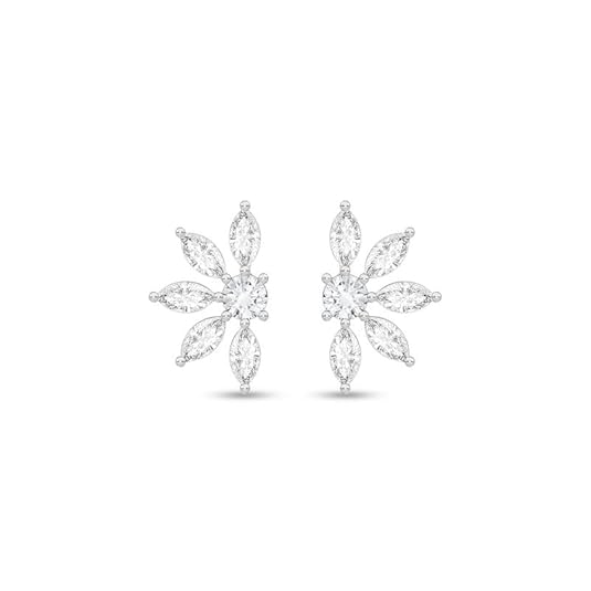 CLARA 925 Sterling Silver Imelda Stud Earrings | Platinum Plated | Daily Wear |Gift for Women and Girls