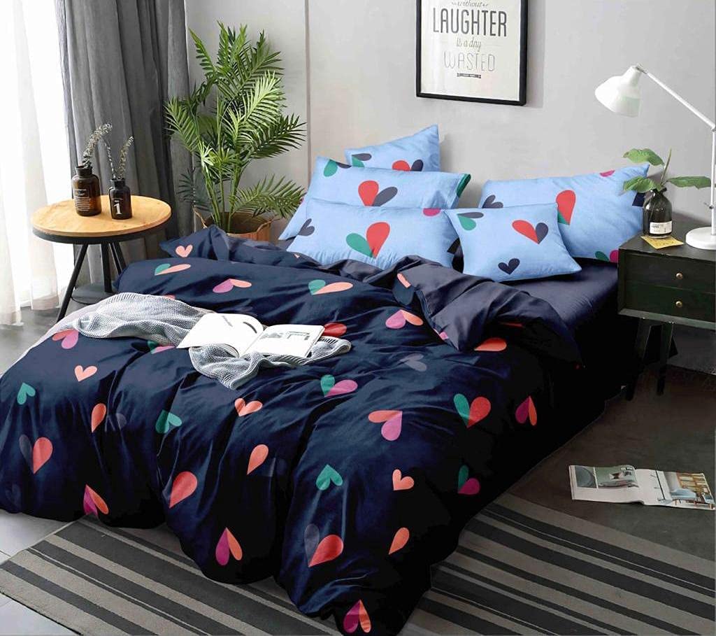 Amazon Brand – Umi Super Soft Brushed Microfiber Cotton Double Quilt Cover Blanket Cover 90X100(Inches) Printed Microfiber Comforter Cover Zipper Closure Corner Ties (Double, Blue;Red)